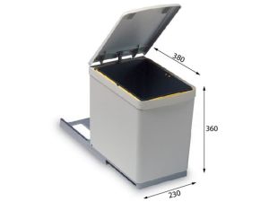 Система сортировки мусора Alveus ALBIO 1090331 10 1X16 L серый пластик