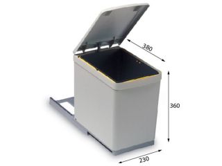 Система сортировки мусора Alveus ALBIO 1090331 10 1X16 L серый пластик