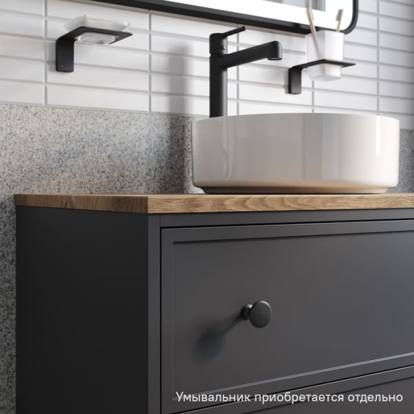 Тумба подвесная IDDIS Torr TOR80DVi95K со столешницей 80см дуб верона/тёмно-серый