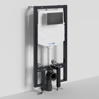 Система инсталляции для унитазов WasserKRAFT Vils 56TLT.010.ME.MB03 с кнопкой смыва чёрный матовый