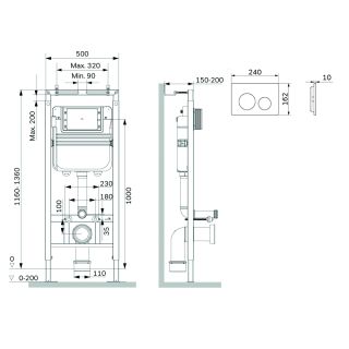 Инсталляция для подвесного унитаза Am.Pm MasterFit I012713.0138 с клавишей L