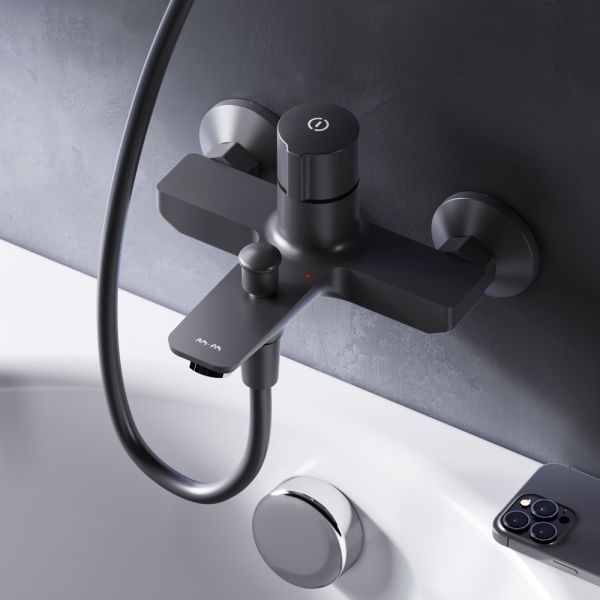 Смеситель для ванны и душа Am.Pm X-Joy TouchReel чёрный матовый F85A10522