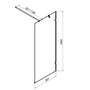 Душевая перегородка AM.PM X-Joy W94WI-80-F1-BTE 80 см