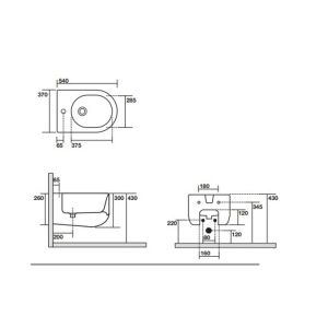 Биде подвесное Kerasan Flo 312301 Белое