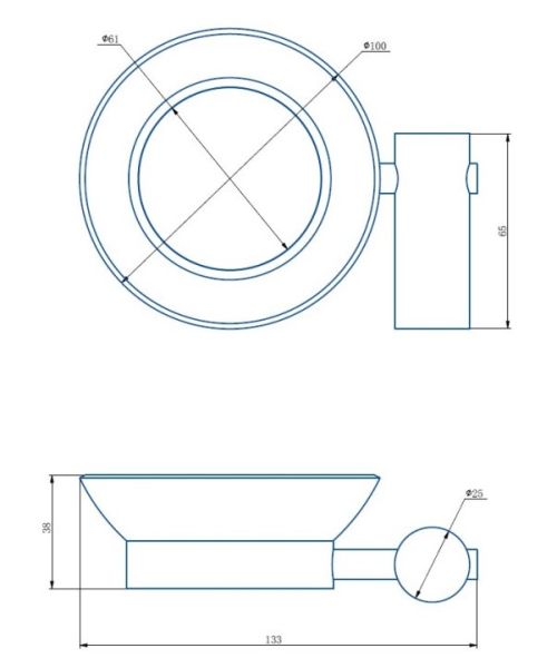 Мыльница Haiba HB8402 хром