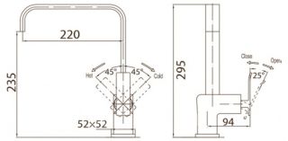 Смеситель для кухни, хром Cezares QUATTRO-LL-01