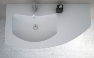 Акриловая раковина Solid Surface, левосторонняя Cezares 91x49 Bianco Soho 50225 Акриловая раковина Solid Surface, левосторонняя Cezares 91x49 Bianco Soho 50225