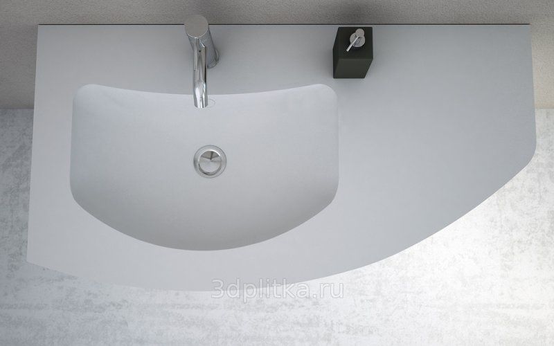 Акриловая раковина Solid Surface, левосторонняя Cezares 91x49 Bianco Soho 50225 Акриловая раковина Solid Surface, левосторонняя Cezares 91x49 Bianco Soho 50225