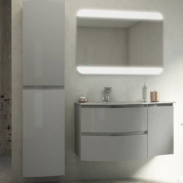 Шкафчик под раковину, правосторонний Cezares 34x55 Grigio lucido Vague 54855