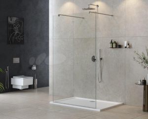 Душевая перегородка Cezares Liberta-L-2-120-120-C-Cr профиль хром, стекло прозрачное