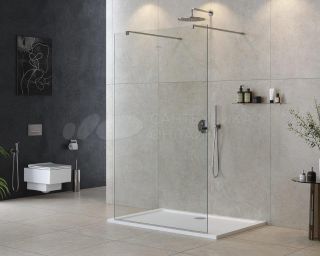 Душевая перегородка Cezares Liberta-L-2-120-120-C-Cr профиль хром, стекло прозрачное