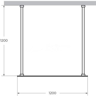 Душевая перегородка Cezares Liberta-L-2-120-120-C-Cr профиль хром, стекло прозрачное