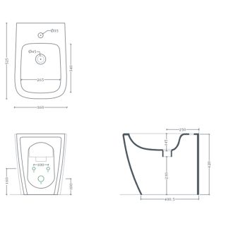 Биде Artceram A16 ASB005 17 00 черное Биде Artceram A16 ASB005 17 00 черное