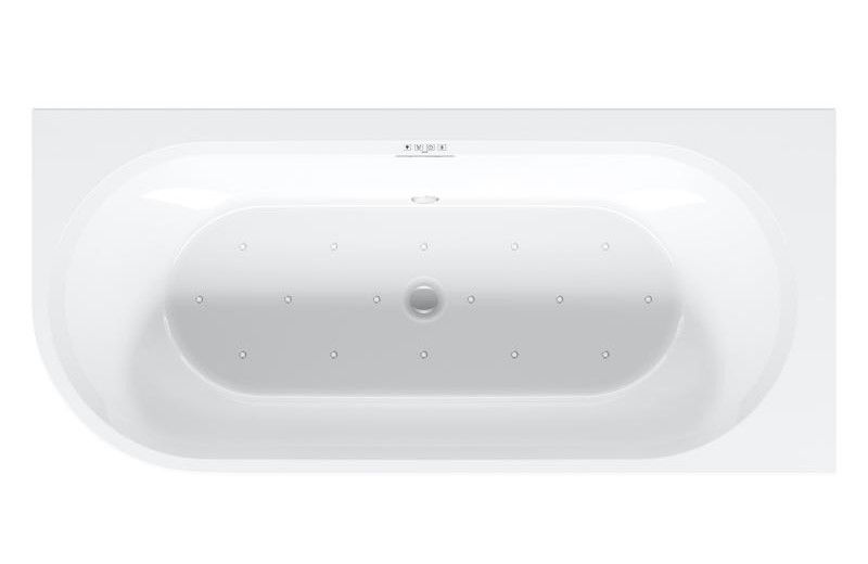 Акриловая ванна Riho Desire Corner Velvet Sparkle System LED Fall B088010105 L 184x84см с аэромассажем и подсветкой заполнение через перелив белый матовый