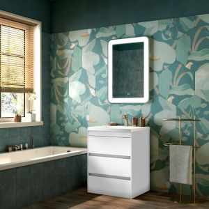 Напольная тумба под раковину Art&Max Family 58см белый глянцевый FAMILY-580-3C-PIA-BL