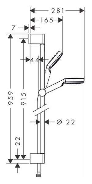 Душевой гарнитур Hansgrohe Crometta 26537400 1jet 90 см