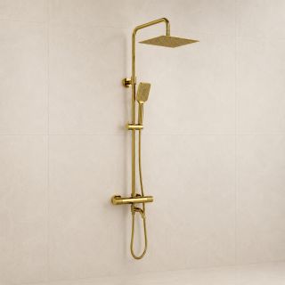 Душевая стойка WasserKRAFT Muritz Thermo 98101.261.346PG с термостатическим смесителем золото
