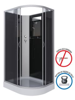 Душевая кабина Niagara NG-3512-14LBK 120x80см серебро/тонированное