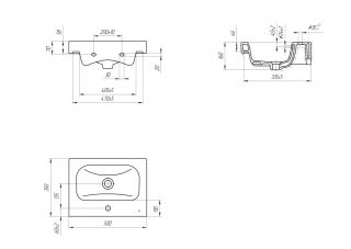 Раковина Cersanit MODUO 50 SLIM S-UM-MOD50SL/1 Раковина Cersanit MODUO 50 SLIM S-UM-MOD50SL/1