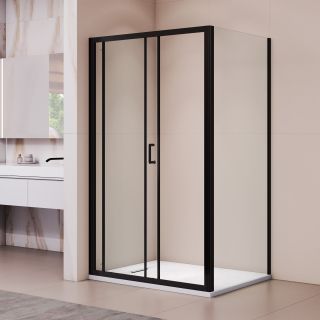 Душевой уголок RGW PA-74B PA-14B + Z-050-2B 410874108-14 100x80 см профиль чёрный стекло прозрачное