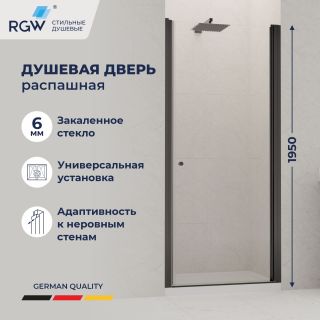 Душевая дверь RGW Dolphin TN-03B 54930309-14 90 см профиль чёрный стекло прозрачное