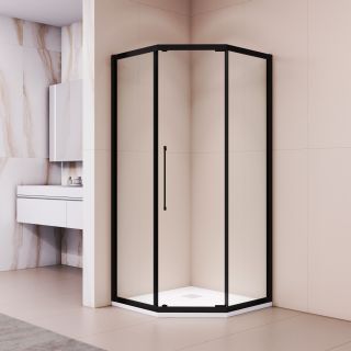 Душевой уголок RGW PA-86B 38088699-14N 90x90 см профиль чёрный стекло прозрачное