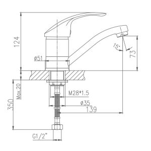 Смеситель для кухни Haiba HB4521-2 хром