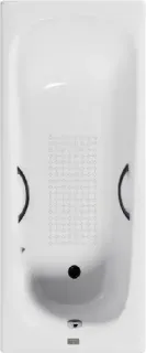 Ванна чугунная Vinsent Veron Concept VCO1707042H/VH0015BL-AS  с дугообразными черными  ручками 170х70 см