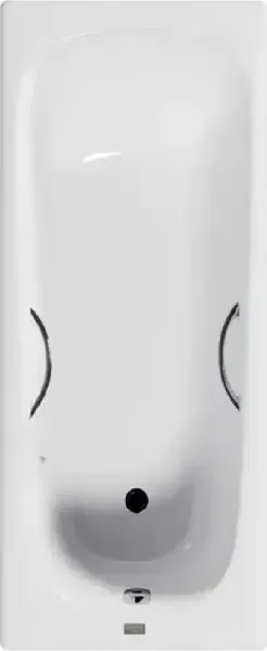 Ванна чугунная Vinsent Veron Concept VCO1507042H/VH0015BL с дугообразными черными  ручками 150х70 см