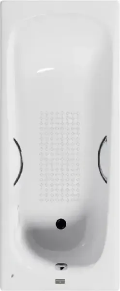 Ванна чугунная Vinsent Veron Concept VCO1657042H/VH0015CH-AS  с дугообразными ручками хром 165х70 см