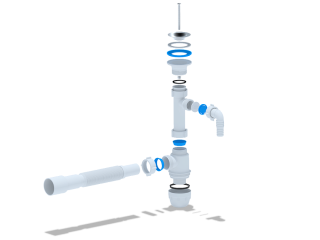 Cифон для раковины 10555007 под стиральную машину