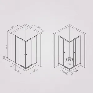 Душевой уголок AM.PM X-Joy  90х90 W94G-403-9090-MT профиль хром