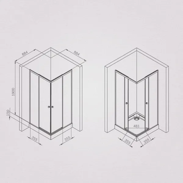 Душевой уголок AM.PM X-Joy  90х90 W94G-403-9090-MT профиль хром