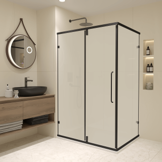 Душевой уголок RGW CL-046B 350904609-24 100x90 см профиль чёрный стекло матовое-сатинат