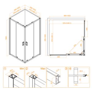 Душевой уголок RGW CL-34 32093400-11 100x100см хром