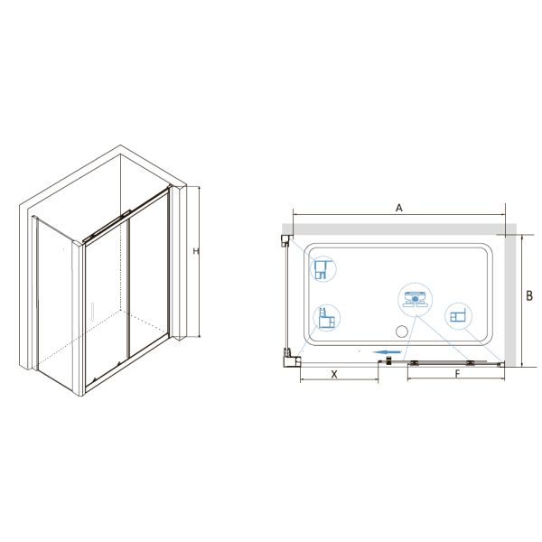 Душевой уголок RGW CL-48 (CL-14 + Z-050-1) 32094804-011 140x100см хром