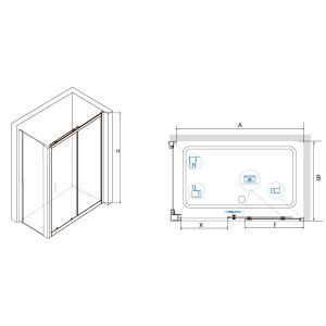 Душевой уголок RGW CL-48-1 (CL-14 + Z-060-1) 320948104-011 140x100см хром