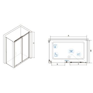 Душевой уголок RGW CL-48-1 (CL-14 + Z-060-1) 320948104-011 140x100см хром