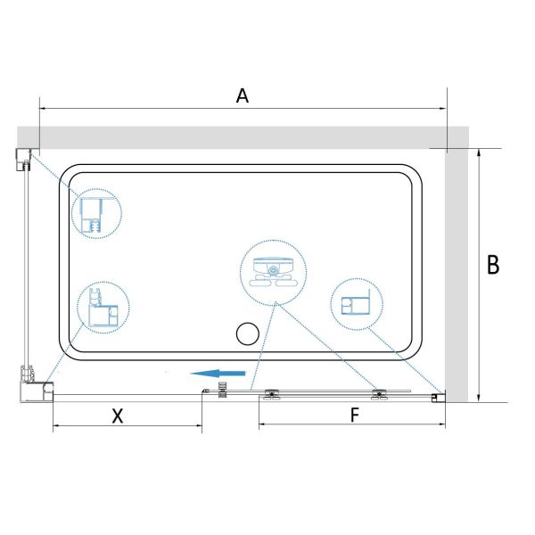 Душевой уголок RGW CL-48-1B (CL-14B + Z-060-1B) 320948140-014 140x100см чёрный