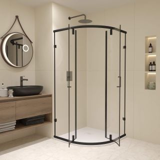 Душевой уголок RGW CL-55B 72095599-14 90x90 см профиль чёрный стекло прозрачное