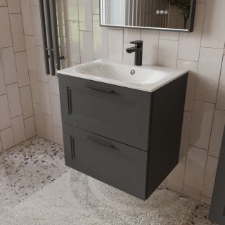 Тумба с раковиной подвесная Terminus (60см) Classik CLA10602701601O, графит