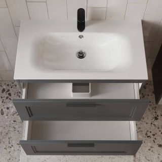 Тумба с раковиной подвесная Terminus (80см) Classik CLA10802701601O, графит