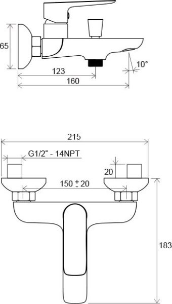 Смеситель Ravak Classic-CL 022.00/150 X070083 для ванны