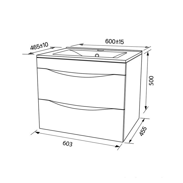 Тумба с раковиной IDDIS Cloud подвесная 60см белый CLO60W0i95K