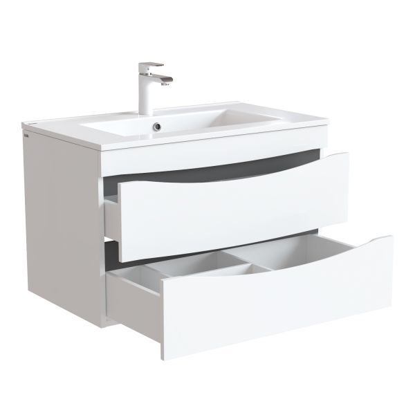 Тумба с раковиной IDDIS Cloud подвесная 80см белый CLO80W0i95K