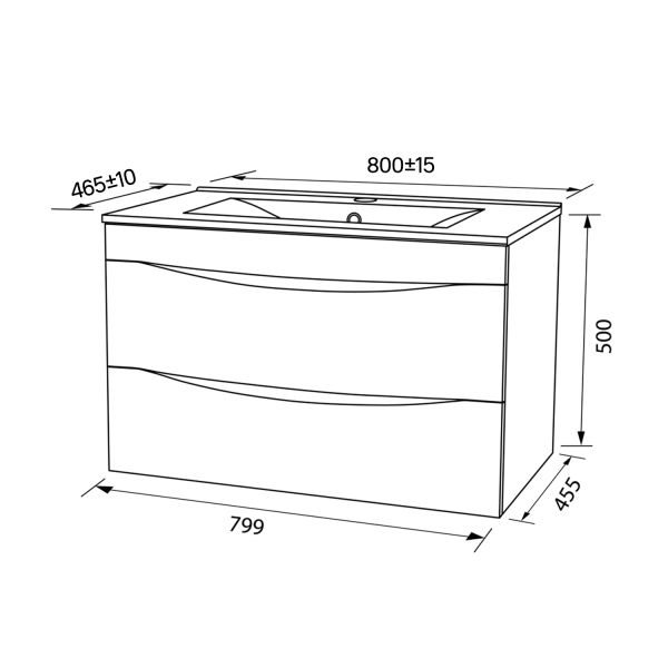 Тумба с раковиной IDDIS Cloud подвесная 80см белый CLO80W0i95K