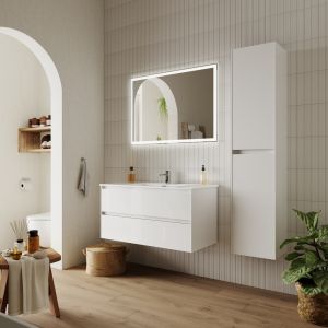Подвесная тумба под раковину Sancos Cento CN100W 100см белый глянец