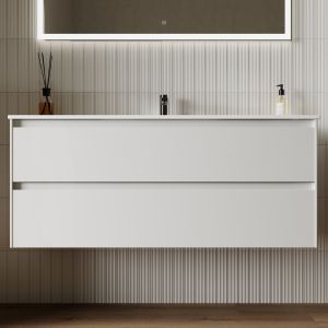 Подвесная тумба под раковину Sancos Cento CN120-1W 120см белый глянец