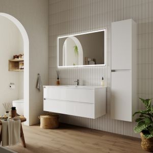 Подвесная тумба под раковину Sancos Cento CN120-1W 120см белый глянец