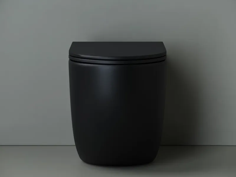 Приставной унитаз Ceramica Nova Metropol CN4004MB безободковый чёрный матовый